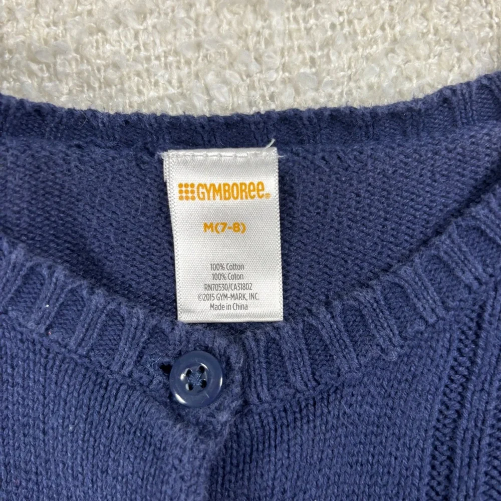 gymboree navy blue kids knit cardigan button pockets school preppy cottage layer